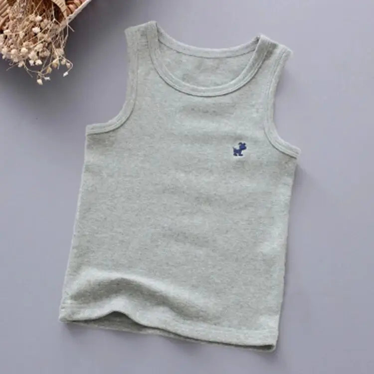 Fashion Children T-shirts for Girls Candy Color Baby Boys Graphic Tee Cotton Vest Tops Kids Summer Clothes Sleeveless T-Shirt - Idrilay 