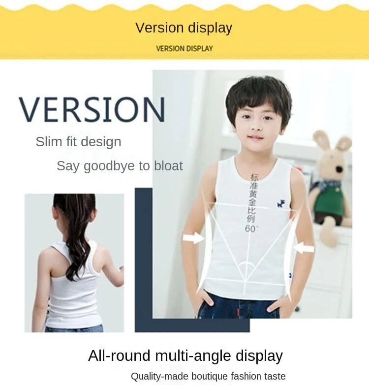 Fashion Children T-shirts for Girls Candy Color Baby Boys Graphic Tee Cotton Vest Tops Kids Summer Clothes Sleeveless T-Shirt - Idrilay 