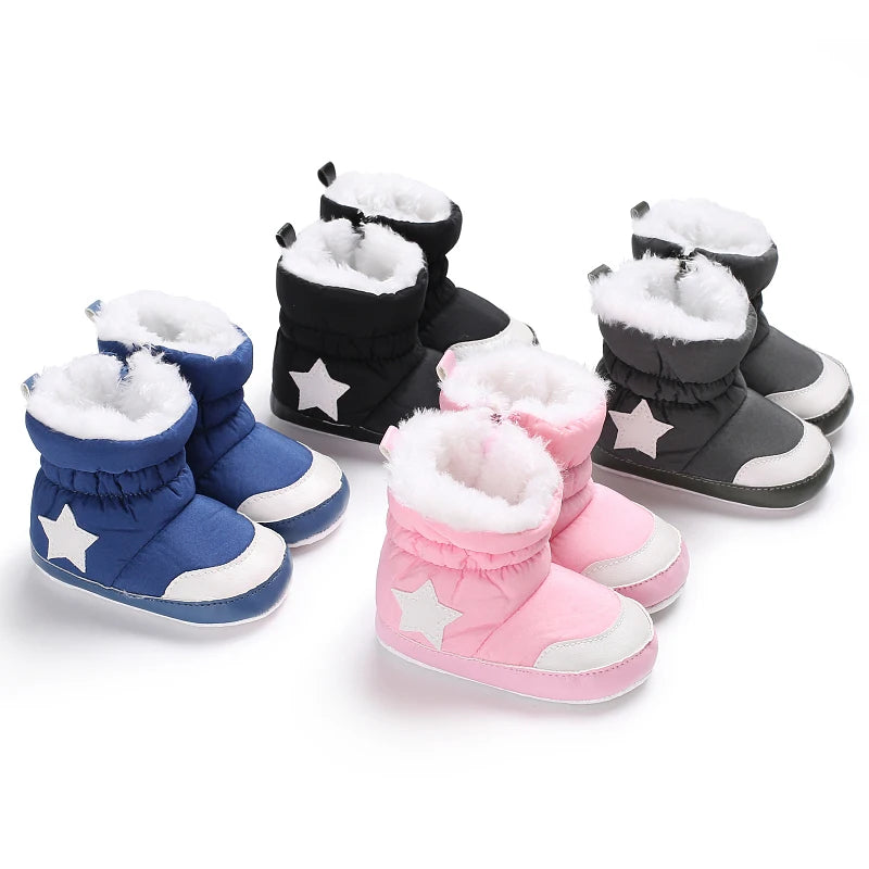 0-18M Lovely Warm Design Baby Girl Boy Toddler First Walkers Baby Shoes Soft Slippers Cute Shoes Winter Non-Slip Baby Warm Shoes