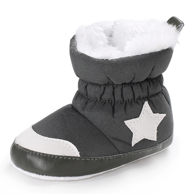 0-18M Lovely Warm Design Baby Girl Boy Toddler First Walkers Baby Shoes Soft Slippers Cute Shoes Winter Non-Slip Baby Warm Shoes