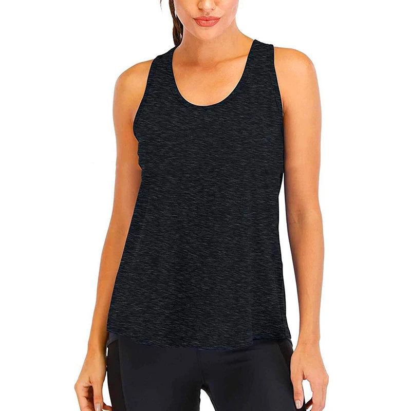 Yoga Shirt Female New Style T-Shirt Loose Fitness Tops Vest Women Sleeveless Sport Tee Quick-Drying Gym Running Workout Blouse - Idrilay 