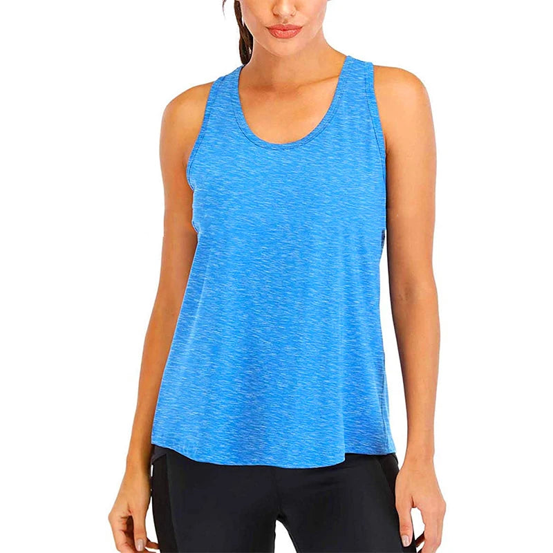 Yoga Shirt Female New Style T-Shirt Loose Fitness Tops Vest Women Sleeveless Sport Tee Quick-Drying Gym Running Workout Blouse - Idrilay 