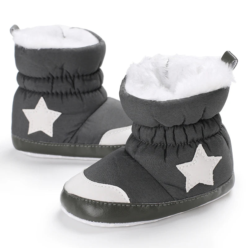 0-18M Lovely Warm Design Baby Girl Boy Toddler First Walkers Baby Shoes Soft Slippers Cute Shoes Winter Non-Slip Baby Warm Shoes