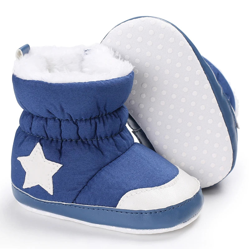 0-18M Lovely Warm Design Baby Girl Boy Toddler First Walkers Baby Shoes Soft Slippers Cute Shoes Winter Non-Slip Baby Warm Shoes