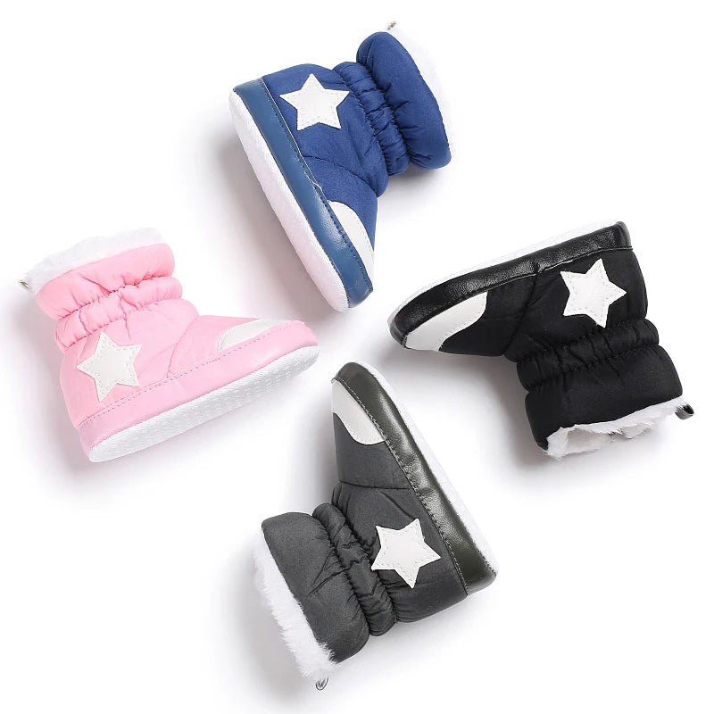 0-18M Lovely Warm Design Baby Girl Boy Toddler First Walkers Baby Shoes Soft Slippers Cute Shoes Winter Non-Slip Baby Warm Shoes