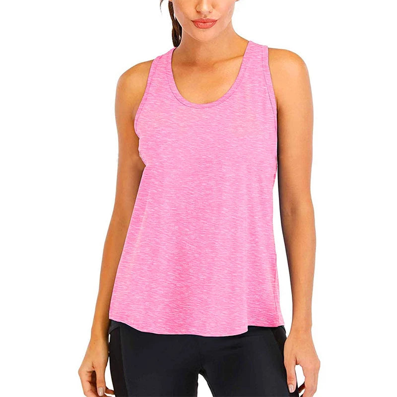 Yoga Shirt Female New Style T-Shirt Loose Fitness Tops Vest Women Sleeveless Sport Tee Quick-Drying Gym Running Workout Blouse - Idrilay 