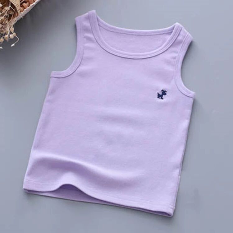 Fashion Children T-shirts for Girls Candy Color Baby Boys Graphic Tee Cotton Vest Tops Kids Summer Clothes Sleeveless T-Shirt - Idrilay 