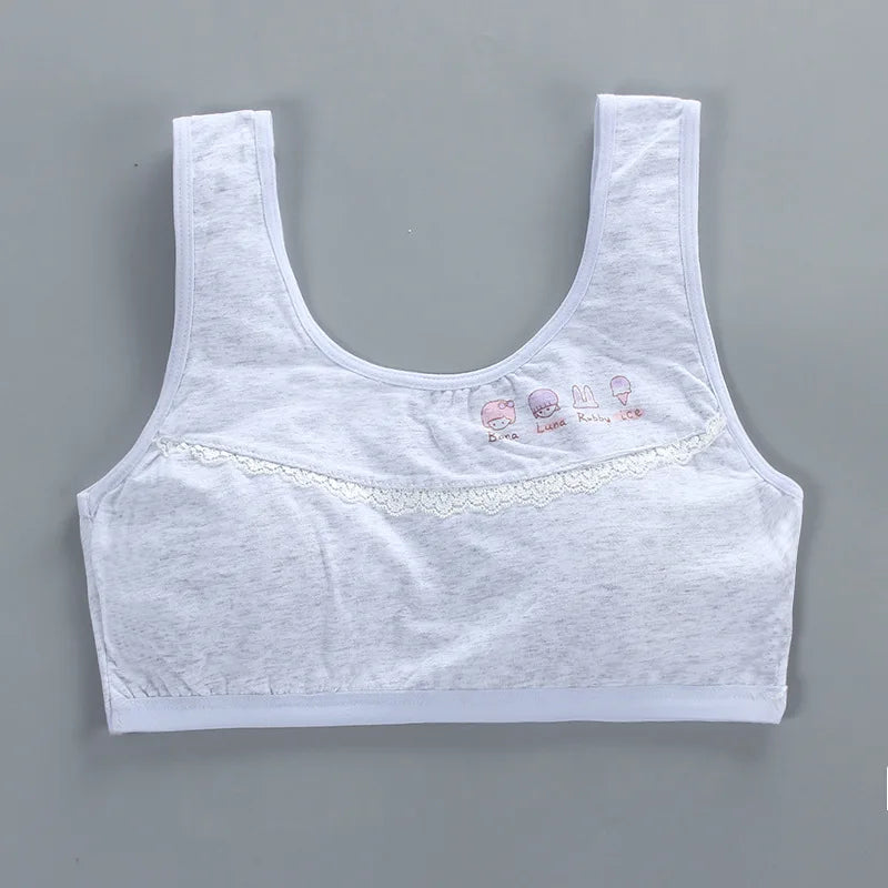 8-18years Teen Girls Training Bras Puberty Wireless Elastic Bra Cotton Sport Tank Tops Underwear KF026 Dropshipping