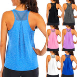 Yoga Shirt Female New Style T-Shirt Loose Fitness Tops Vest Women Sleeveless Sport Tee Quick-Drying Gym Running Workout Blouse - Idrilay 
