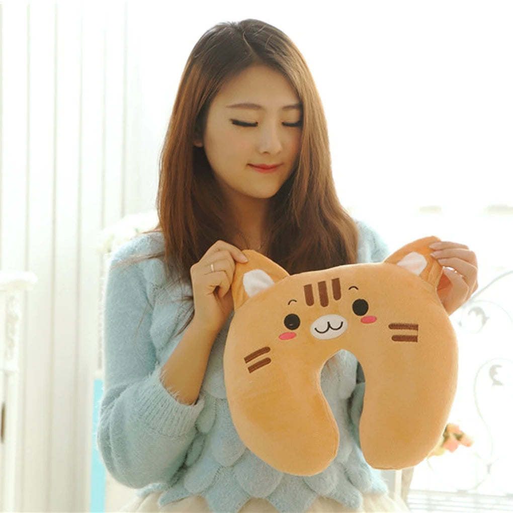 9 Colors Soft U-Shaped Plush Sleep Neck Protection Pillow Office Cushion Cute Lovely Travel Pillows For Children/Adults