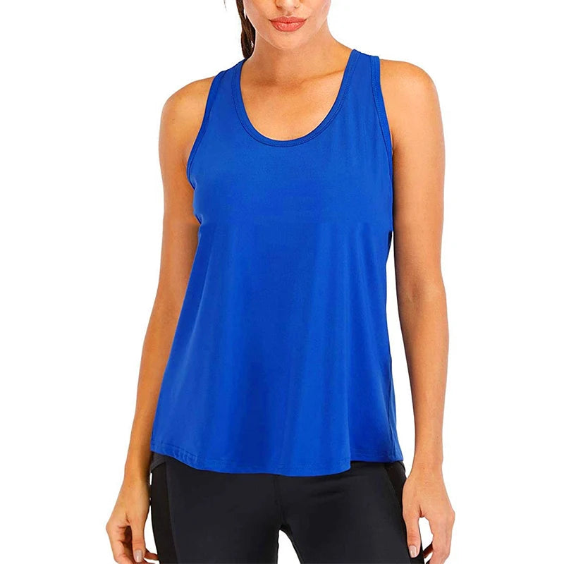 Yoga Shirt Female New Style T-Shirt Loose Fitness Tops Vest Women Sleeveless Sport Tee Quick-Drying Gym Running Workout Blouse - Idrilay 