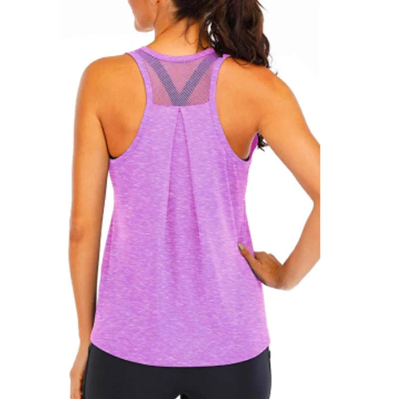 Yoga Shirt Female New Style T-Shirt Loose Fitness Tops Vest Women Sleeveless Sport Tee Quick-Drying Gym Running Workout Blouse - Idrilay 