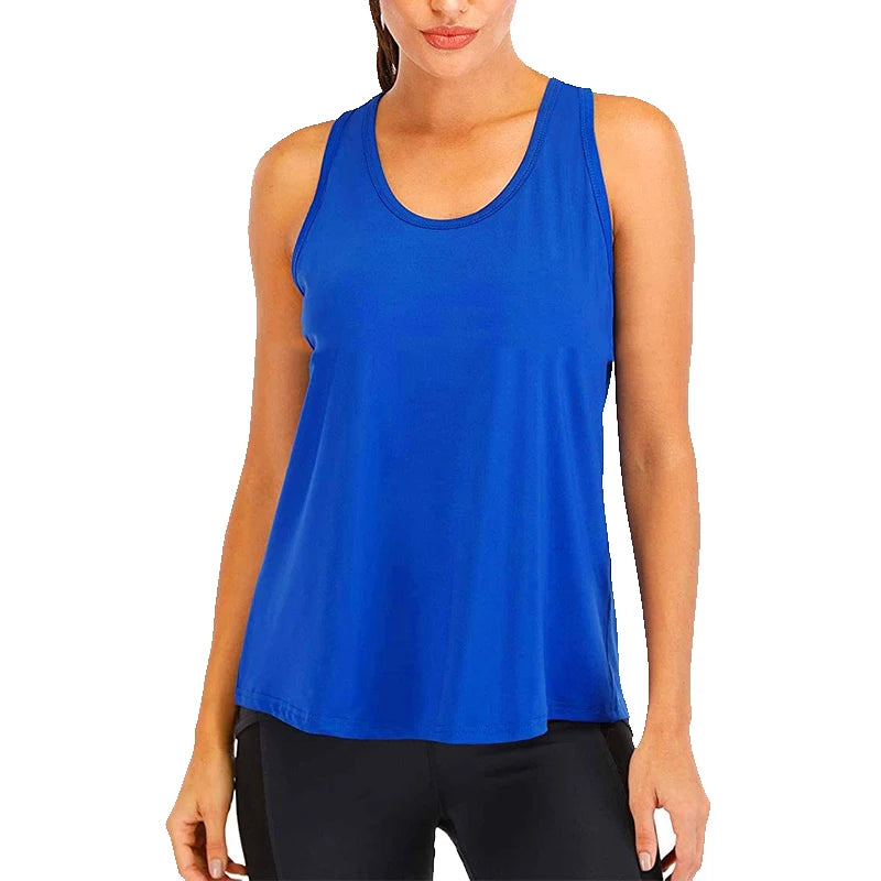 Yoga Shirt Female New Style T-Shirt Loose Fitness Tops Vest Women Sleeveless Sport Tee Quick-Drying Gym Running Workout Blouse - Idrilay 