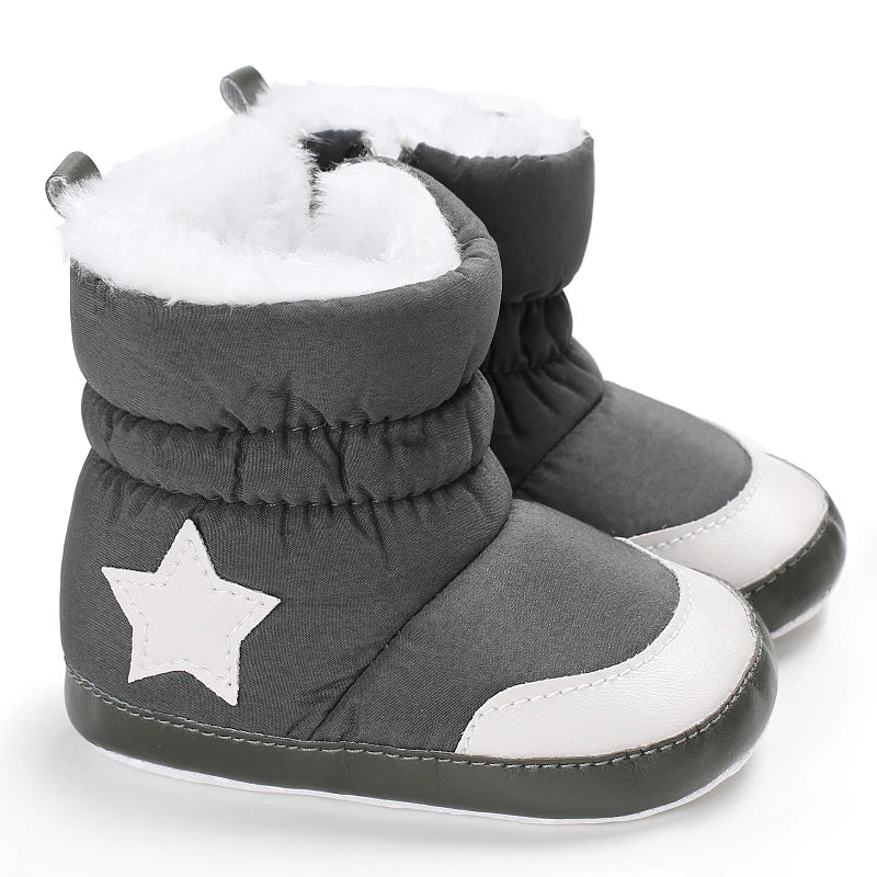 0-18M Lovely Warm Design Baby Girl Boy Toddler First Walkers Baby Shoes Soft Slippers Cute Shoes Winter Non-Slip Baby Warm Shoes