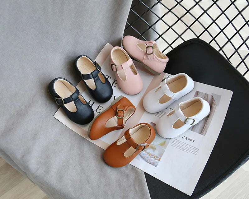 2024 New Girls Sandals Rivets Single Shoes Kids Leather Shoes children nude sandal toddler Girls Princess Flat Dance Shoes - Idrilay 