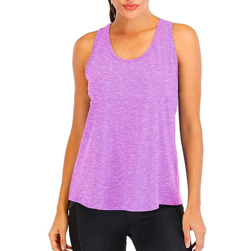 Yoga Shirt Female New Style T-Shirt Loose Fitness Tops Vest Women Sleeveless Sport Tee Quick-Drying Gym Running Workout Blouse - Idrilay 