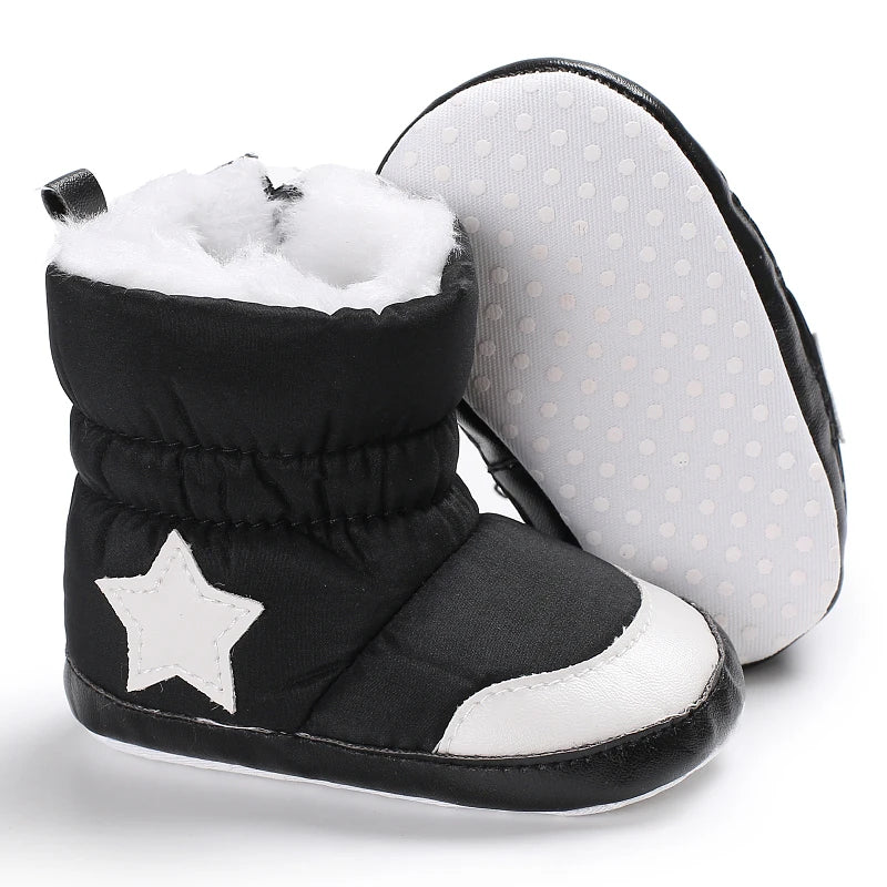 0-18M Lovely Warm Design Baby Girl Boy Toddler First Walkers Baby Shoes Soft Slippers Cute Shoes Winter Non-Slip Baby Warm Shoes