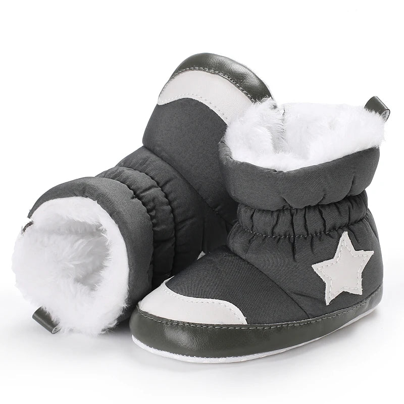 0-18M Lovely Warm Design Baby Girl Boy Toddler First Walkers Baby Shoes Soft Slippers Cute Shoes Winter Non-Slip Baby Warm Shoes