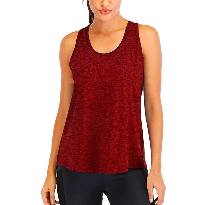 Yoga Shirt Female New Style T-Shirt Loose Fitness Tops Vest Women Sleeveless Sport Tee Quick-Drying Gym Running Workout Blouse - Idrilay 