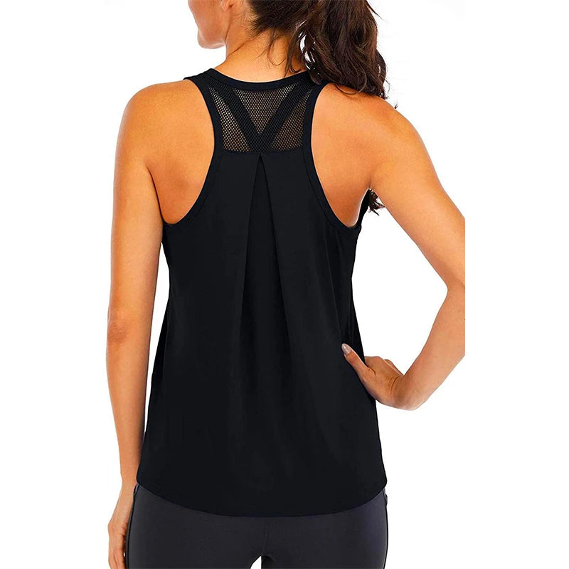 Yoga Shirt Female New Style T-Shirt Loose Fitness Tops Vest Women Sleeveless Sport Tee Quick-Drying Gym Running Workout Blouse - Idrilay 
