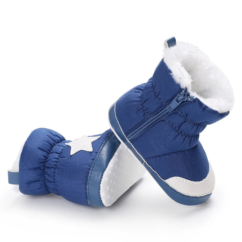 0-18M Lovely Warm Design Baby Girl Boy Toddler First Walkers Baby Shoes Soft Slippers Cute Shoes Winter Non-Slip Baby Warm Shoes