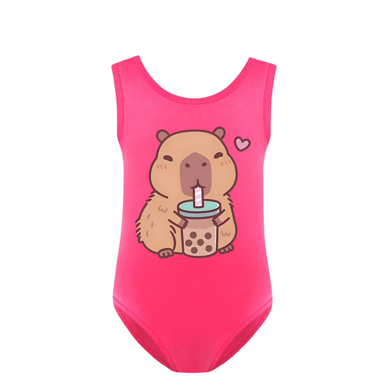 Swimsuit for Girls Summer Vacation Outfits Kids Game copybara Sling Ruffles Bikini Set Children Carooon Print Swimwear