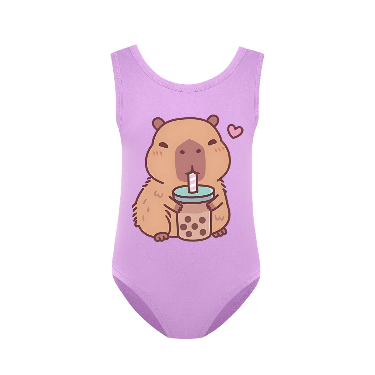 Swimsuit for Girls Summer Vacation Outfits Kids Game copybara Sling Ruffles Bikini Set Children Carooon Print Swimwear