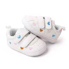 Baby Sneaker PU Leather Heart Star Non-slip Flats First Walking Shoes for Girls Boys