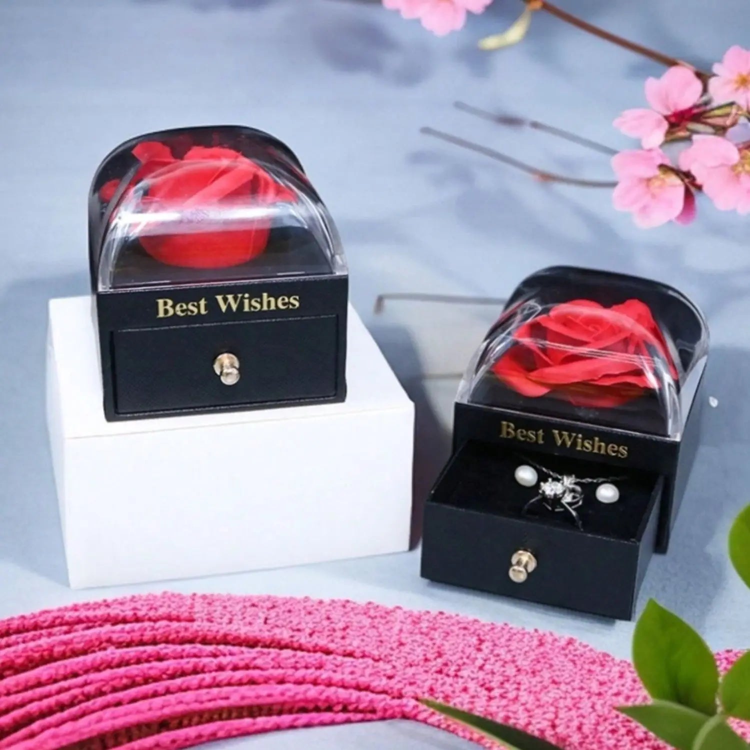 1pcs Rose Gift Box Eternal Flower Valentine Gift Box Jewelry Valentine's Day Christmas Valentine's Day Gifts for couples - Idrilay 