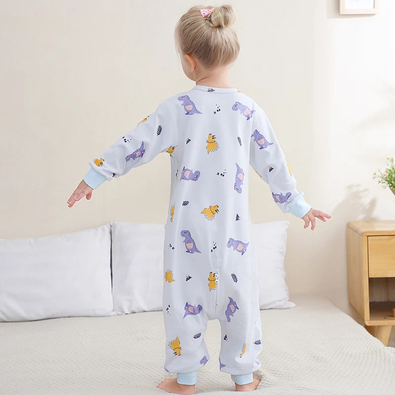 MICHLEY Spring Cotton Sleeping Bag Baby Sack Cartoon Sleepsack Pajamas Long Sleeve Sleepwear For Girls Boys Children 6M-6T