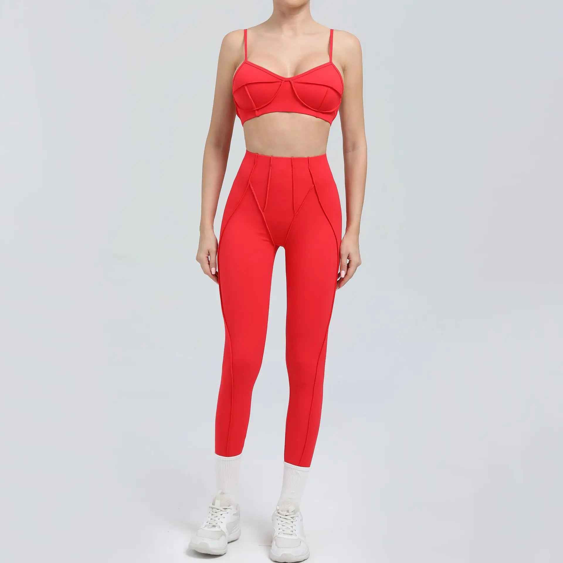 Yoga Sports Fitness Sets High Waist Hip-lifting Trousers Open Back Bra Suit Casual Running Workout Gym Leggings Sexy Sets Women - Idrilay 