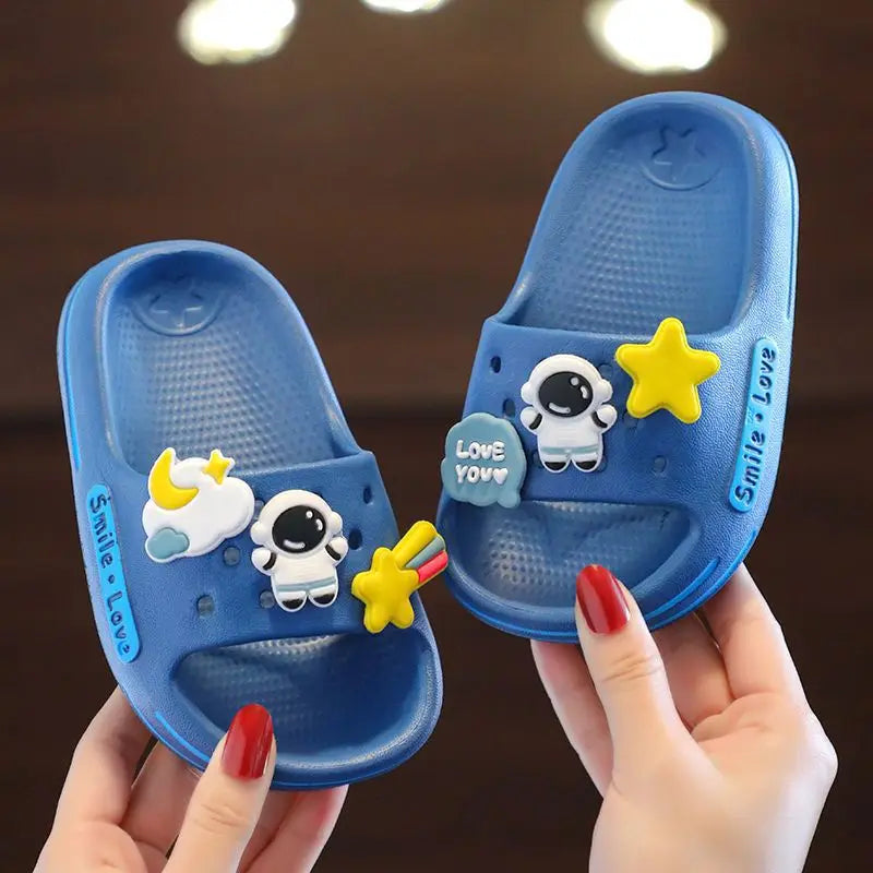 New Cute Astronaut Children's Home Indoor Slippers Anti-Slip Bathroom Baby Outdoor Sandals For Boys And Girls