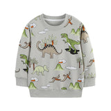 2-7T New Design Cotton Boys Sweatshirts Dinosaurs Fashion Children's Sport Shirts Long Sleeve Kids Autumn Spring Clothes