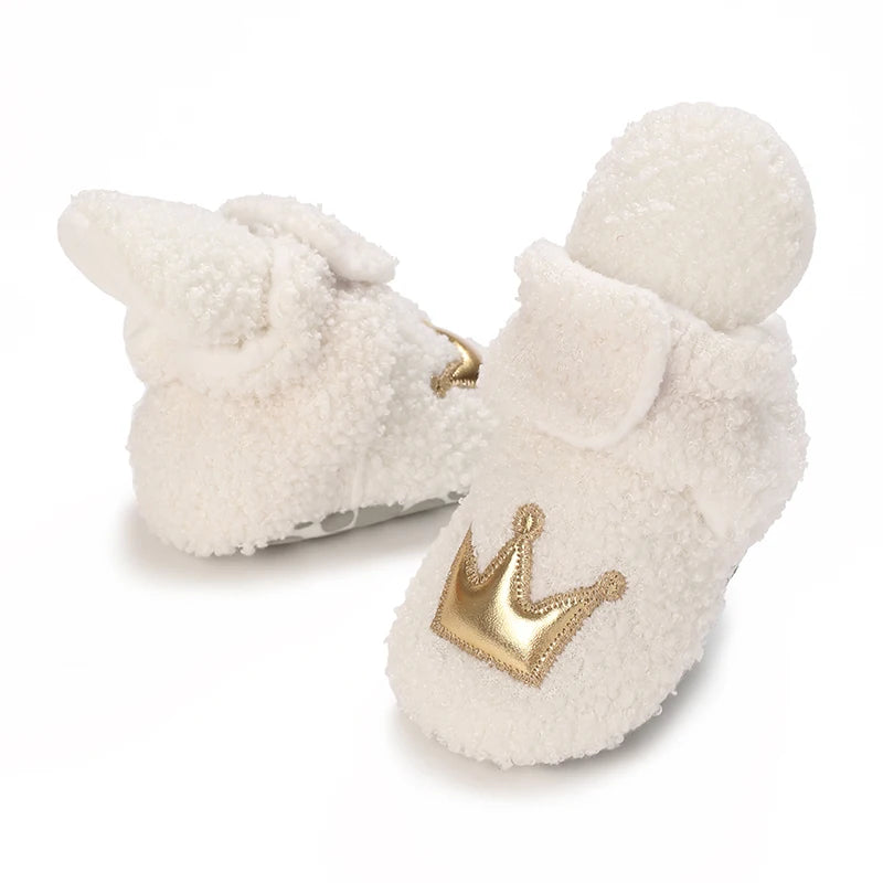 0-18M Lovely Warm Design Baby Girl Boy Toddler First Walkers Baby Shoes Soft Slippers Cute Shoes Winter Non-Slip Baby Warm Shoes