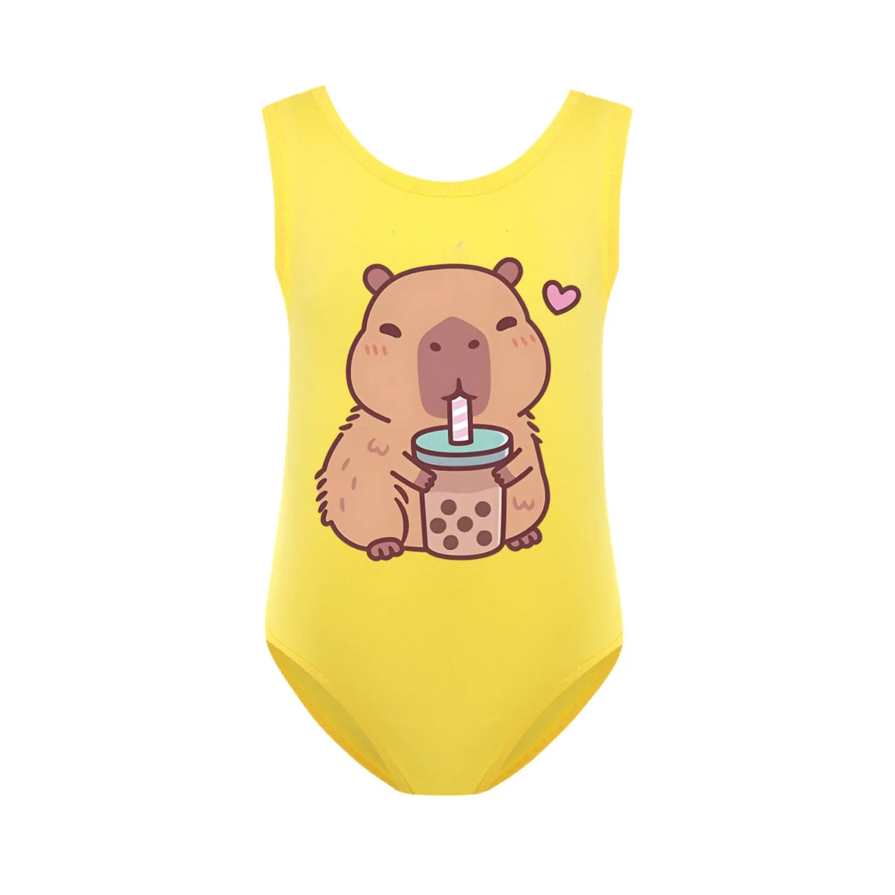 Swimsuit for Girls Summer Vacation Outfits Kids Game copybara Sling Ruffles Bikini Set Children Carooon Print Swimwear
