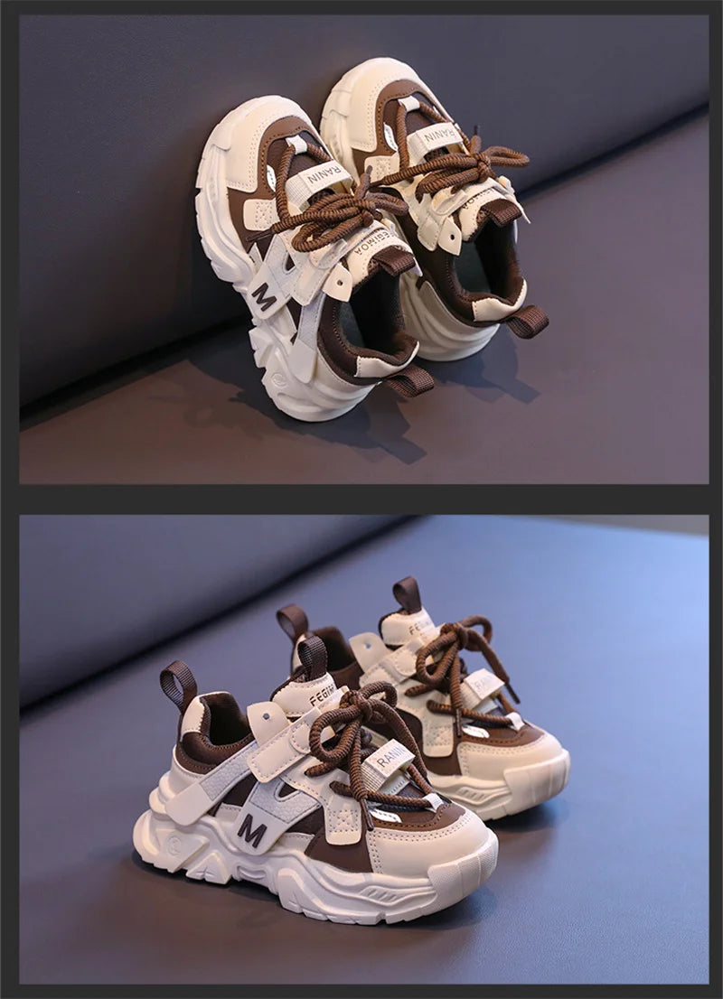 2024 Kids Sports Shoes Children Non-slip Lightweight Sneaker Children's Fourseason Breathable Boys Casual Walking Shoes