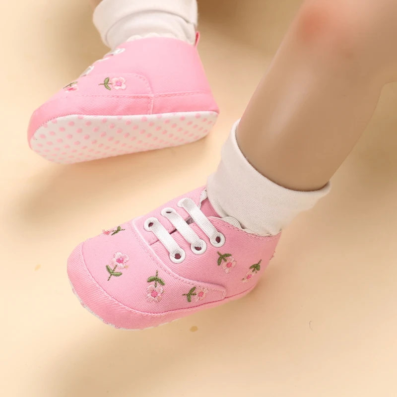 Baby Girl Shoes White Lace Floral Embroidered Soft Shoes Prewalker Walking Toddler Kids Shoes First Walker