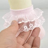 1Pairs Cotton Lace Ruffle Princess Mesh Breathable Socks Children Ankle Short Sock White Pink Blue Baby Girls Kids Toddler