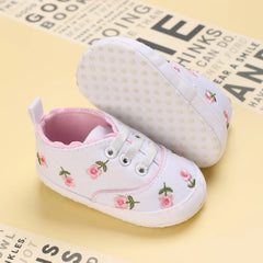 Baby Girl Shoes White Lace Floral Embroidered Soft Shoes Prewalker Walking Toddler Kids Shoes First Walker