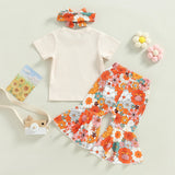 2-3T Toddler Baby Girl Birthday Outfit Groovy One/Two Groovy Romper Shirts Flower Bell Bottoms Headband Boho Clothes