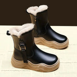 2025 New Fashion Winter Kids Faux Fur Boots for Girls Kids Plush Lining Ankle Boots Non-slip Breathable School Shoes - Idrilay 
