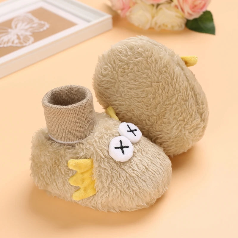 0-18M Lovely Warm Design Baby Girl Boy Toddler First Walkers Baby Shoes Soft Slippers Cute Shoes Winter Non-Slip Baby Warm Shoes