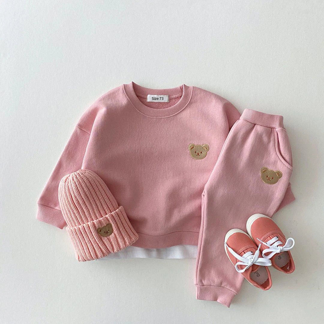 Fashion Toddler Baby Boys Girl Fall Clothes Sets Baby Girl Clothing Set Kids Sports Bear Sweatshirt Pants 2Pcs Suits Outfits - Idrilay 