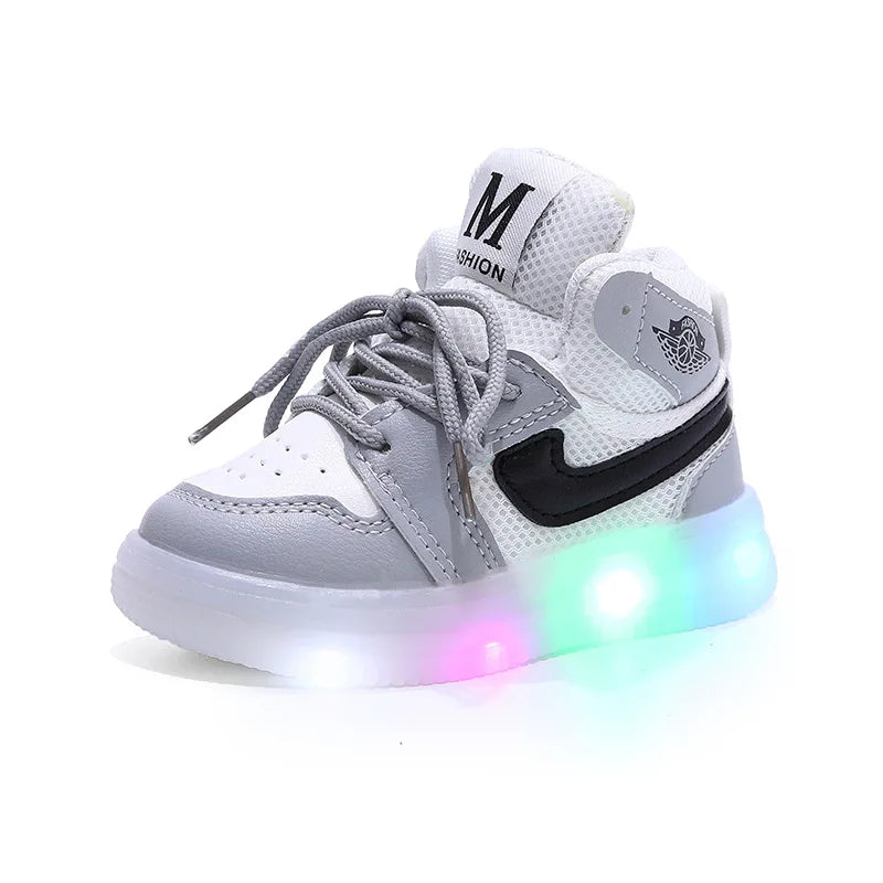 Boys Glowing Light Toddler Sneakers Children's Luminous Shoes Little Girls Board Sneakers Girls Shining Light Mesh Casual Shoes