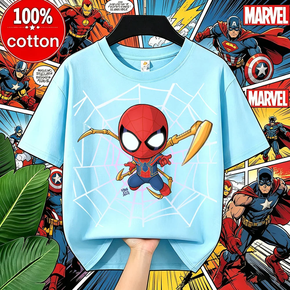 Boys Spiderman Clothes Girls Spider-Man Graphic T-Shirt Ages 3-14 Summer Marvel Kids Casual Tops