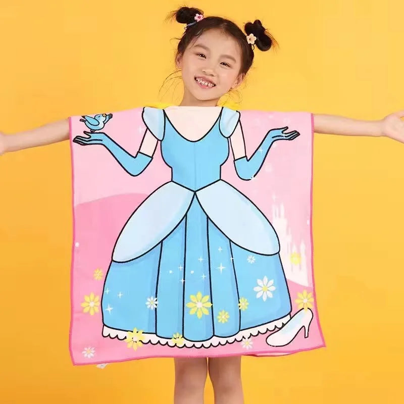 60*120 CM Baby Boys Girls Cartoon Mickey Cars Print Children Hooded Bath Towels Cloak Dry Absorbent Microfiber Bathrobes Pajamas