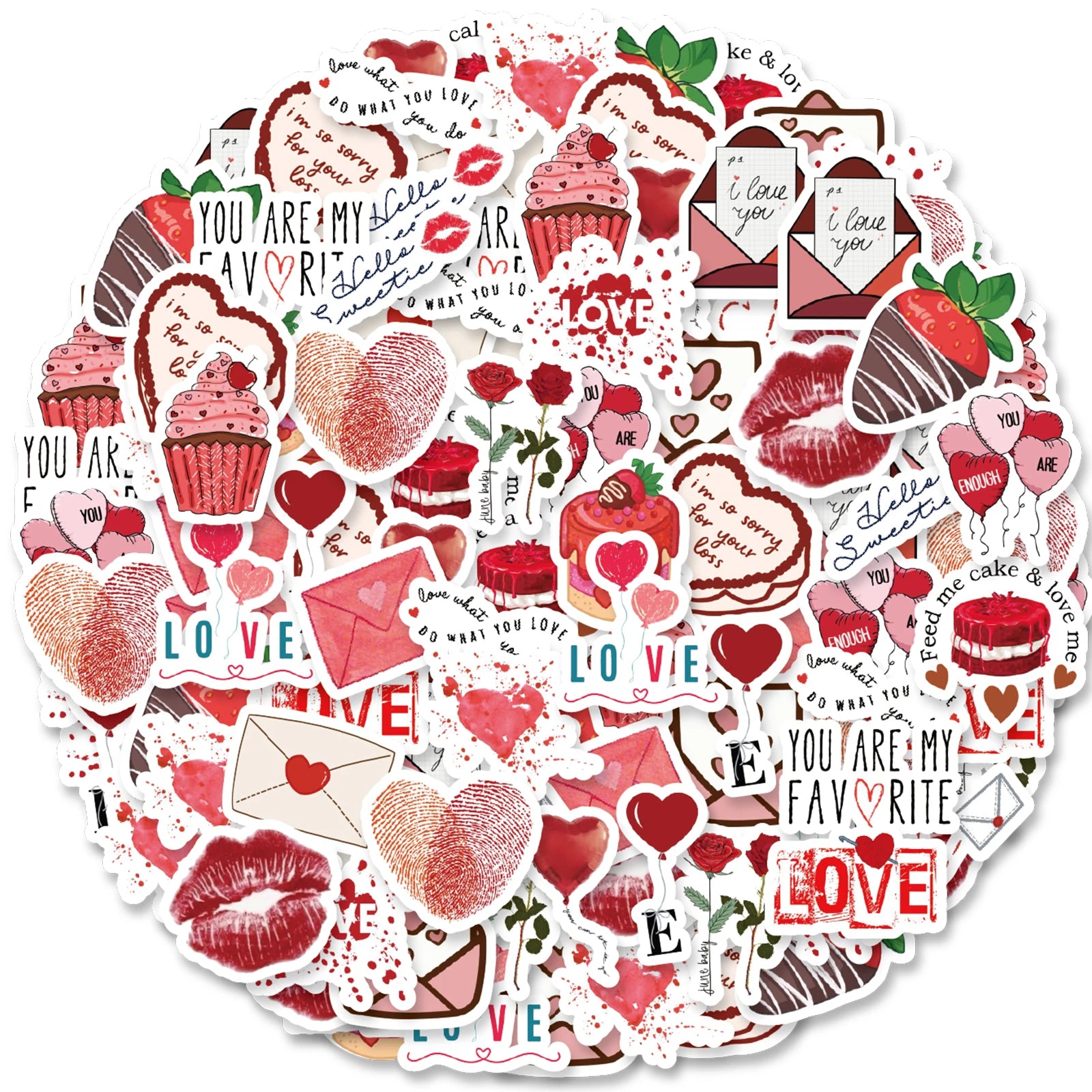 46pcs Valentine's Day Theme Pattern Stickers, Suitable for Valentine Parties, Photo Albums, Notebooks, Phone Cases, Water Bottle - Idrilay 