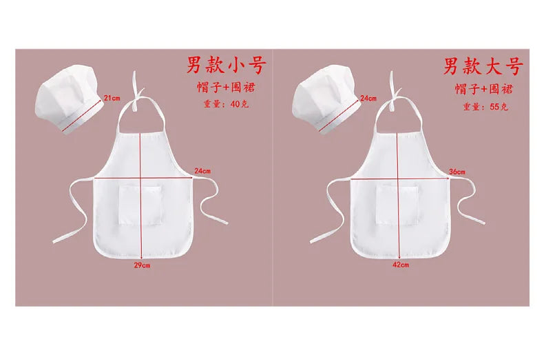 2pcs/set Baby Chef Apron Hat Newborn Photography Props  Kids Costumes  Chef Baby Cook Costume - Idrilay 