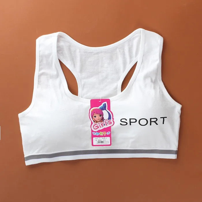 8-18Y Teenage Girls Training Bras Panties Student Kids Cotton Underwear Sets Young Children Padded Bra Vest+Panties Underclothes