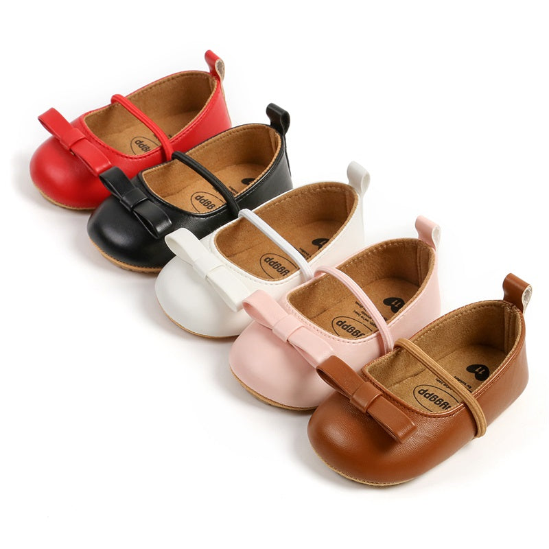 Infant Baby Girls Princess Shoes, Cute Bowknot Mary Jane Wedding Slippers Adorable Wedding Dress Shoes 0-18M